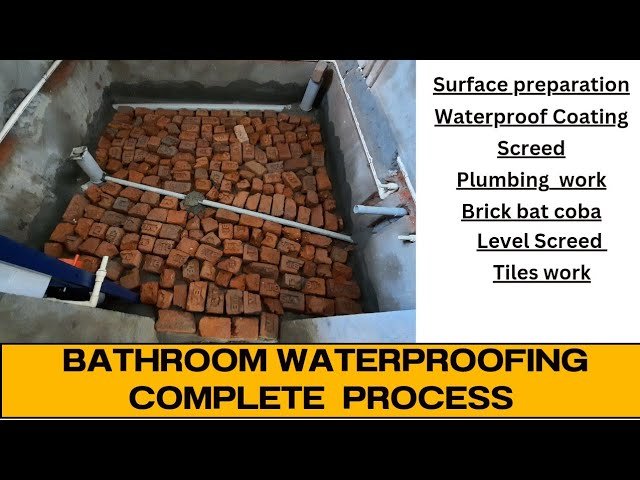 Bathroom Waterproofing Coplete Process | Brickbat coba | Omkar Building  Services